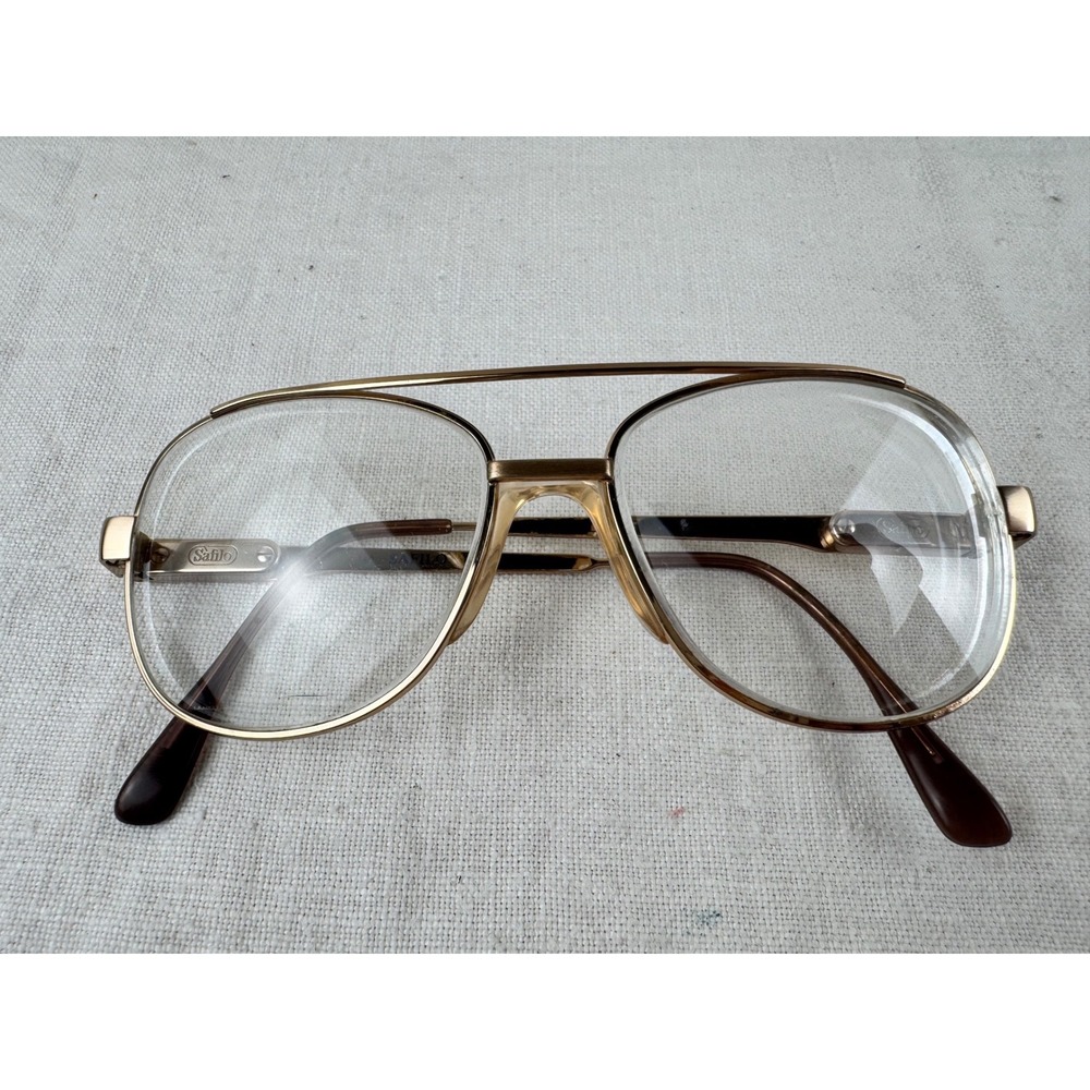 Vintage Safilo Elasta 3006 Gold Tone Aviator Eyeglasses Frames Italy 53-15-140